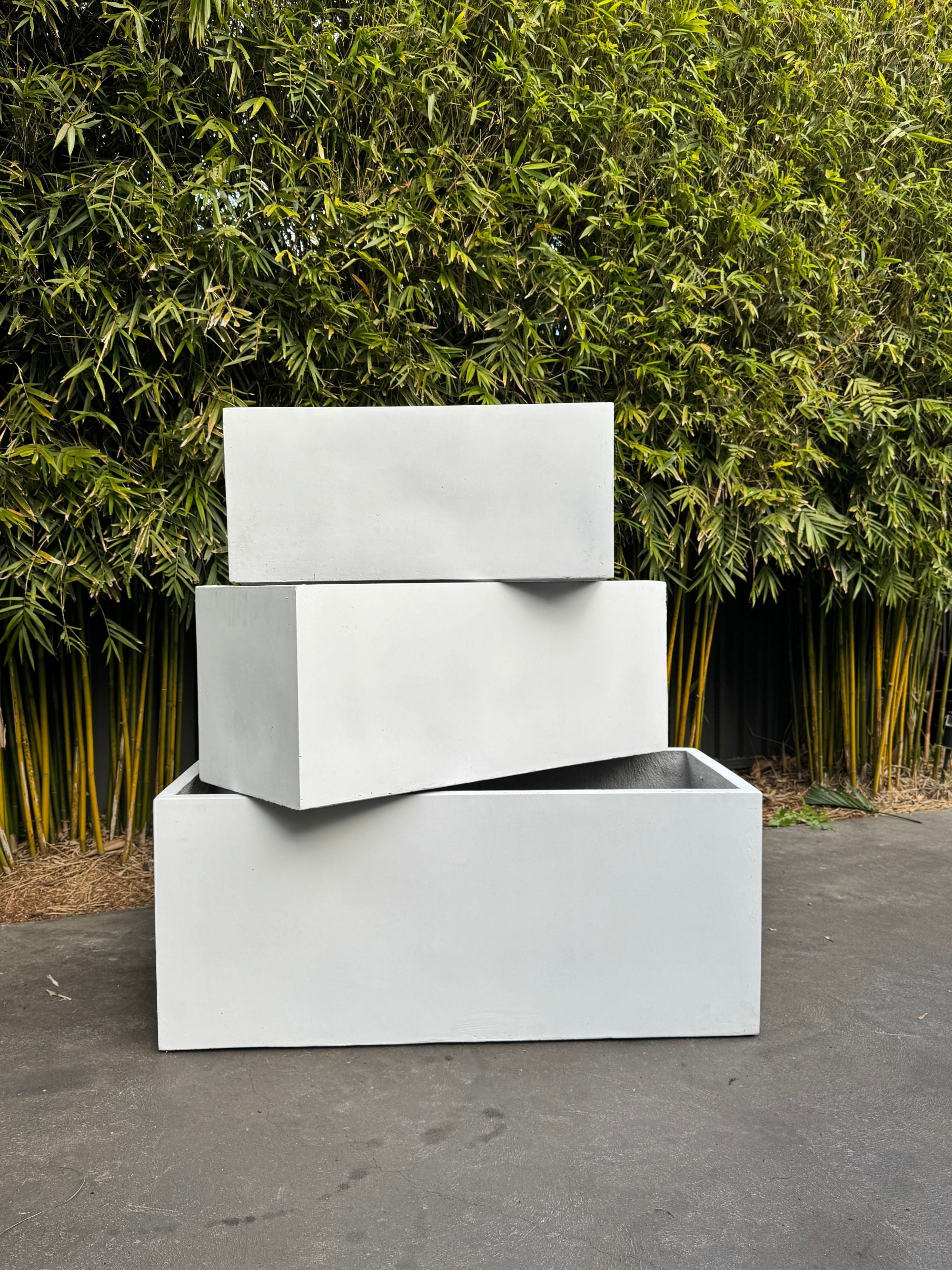 Rectangular Fibreclay Planter Trough – Light Grey