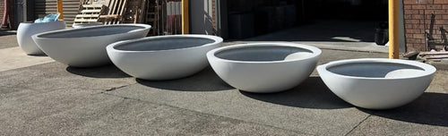 Low Bowl Fibreclay Planter – Light Grey