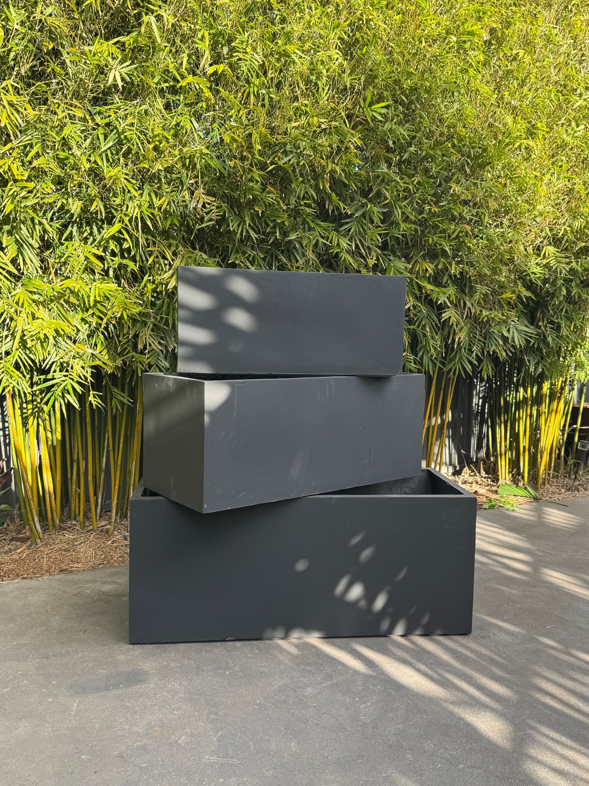 Rectangular Fibreclay Planter Trough – Charcoal