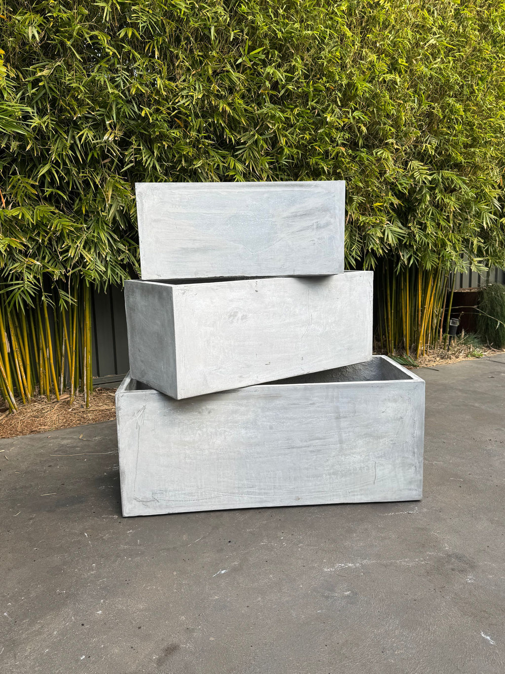 Rectangular Fibreclay Planter Trough – Light Grey