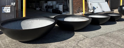 Low Bowl Fibreclay Planter – Dark Grey